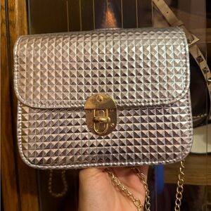 Silver Geometric Women Bag